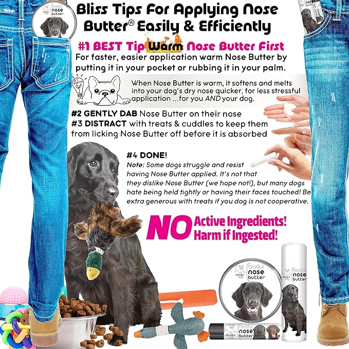 The Blissful Dog Flat-Coat Retriever Unscented Nose Butter - Dog Nose Butter, 0.15 Ounce