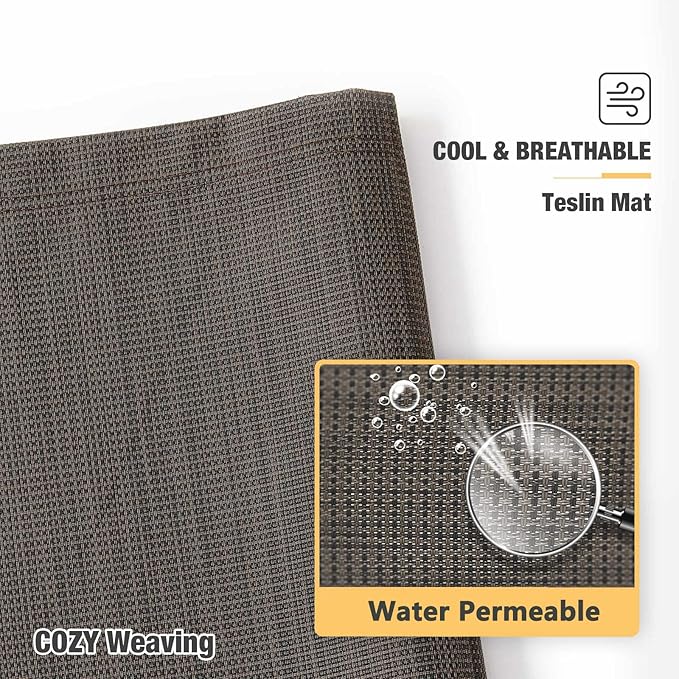 Veehoo Chew Proof Elevated Dog Bed - Cooling Raised Pet Cot - Silver Aluminum Frame and Durable Textilene Mesh Fabric, Unique Designed No-Slip Feet for Indoor or Outdoor Use, Brown, Large, CWC2003