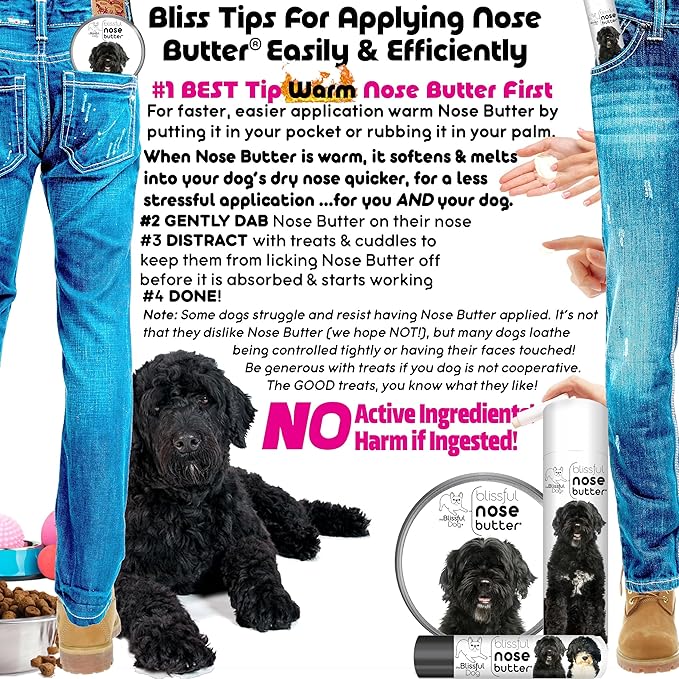 The Blissful Dog Portuguese Water Dog Unscented Nose Butter - Dog Nose Butter, 1 Ounce