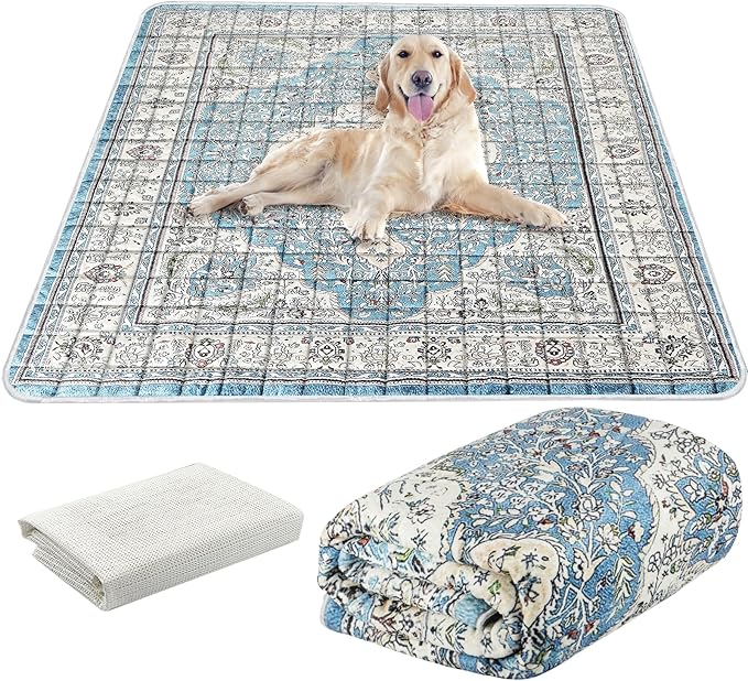Extra Large Washable Pee Pads for Dogs (72"x72"), Upgrade Reusable Puppy Pads with Non-Slip Rug Pad, Super Thickening Absorbent Leakproof Dog Traning Pads Whelping Pad for Dogs, Doggie