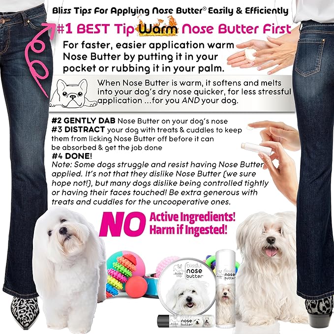 The Blissful Dog Coton De Tulear Unscented Nose Butter, 4-Ounce
