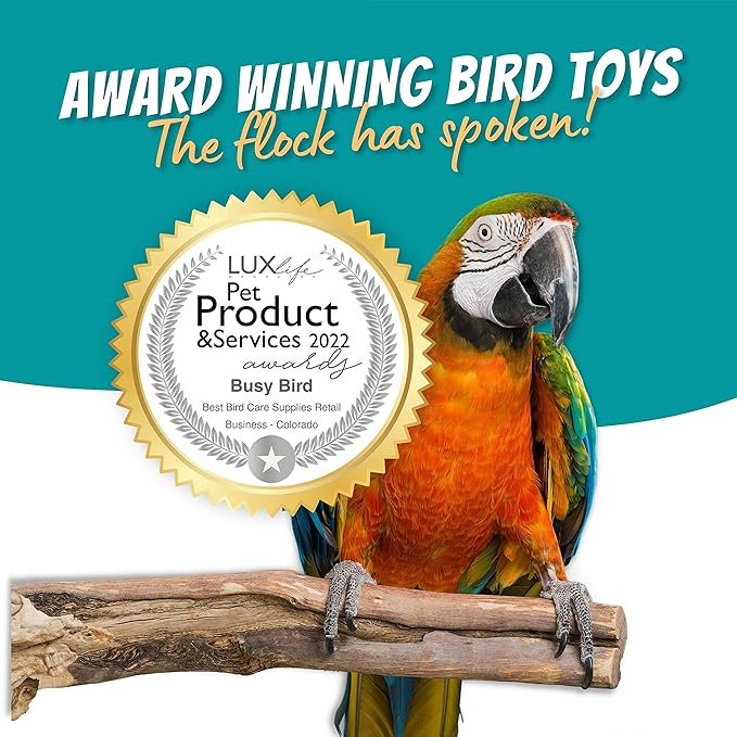 Goodie Gadget Foraging Bird Toy | Treat Dispenser | Promotes Natural Foraging Behavior | Bird Cage Accessories for Medium to Extra Large Birds | Colorful Toys for Parrots, Cockatiel, Greys, Parakeets