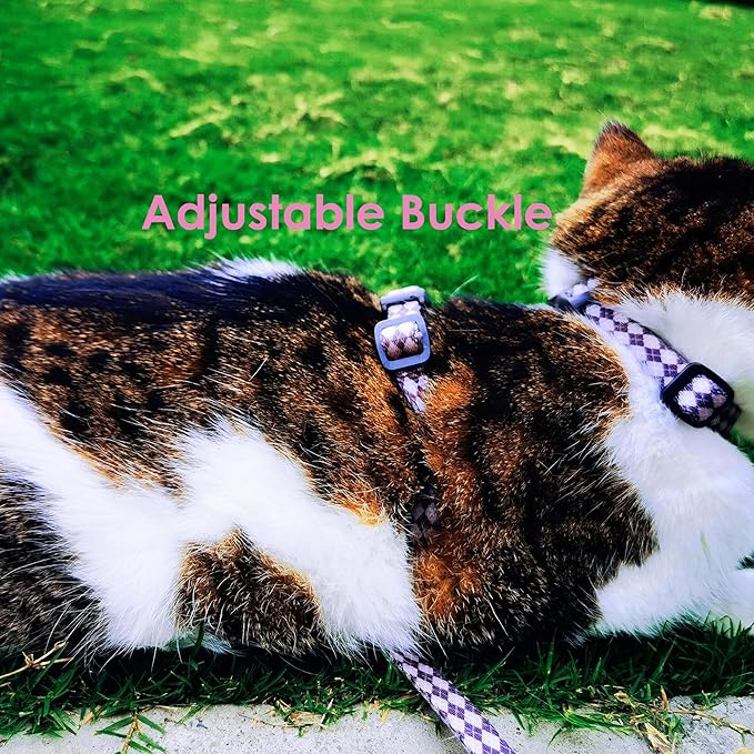 Cat Harness and Leash Set, Escape-Proof Adjustable Kitten/Cat Harness for Walking & Travel, Easy Control, Comfortable Outdoor Use, 4.1 ft, Brown