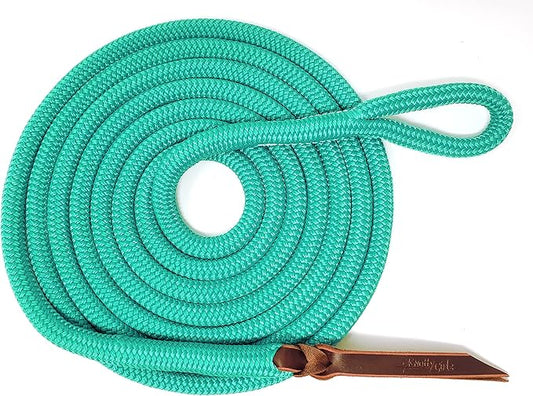Double Braid Lead Rope with Eye Splice Loop, 12-14FT Lengths (Turquoise, 14 ft.)