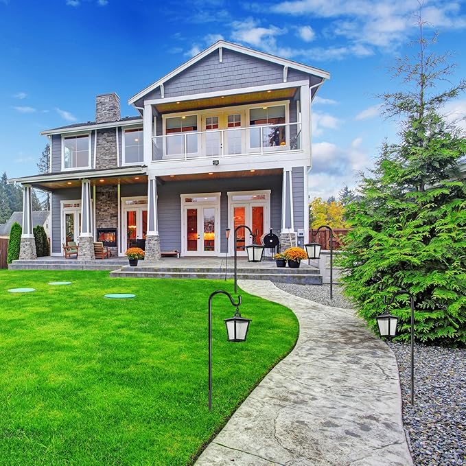 4 Pcs 45 Inch Shepherds Hook for Outdoor Adjustable Bird Feeder Pole Metal Steel Shepard Hooks for Hummingbird Stand Feeder Pole for Garden Plant, Lantern, Hanging Wedding Decor