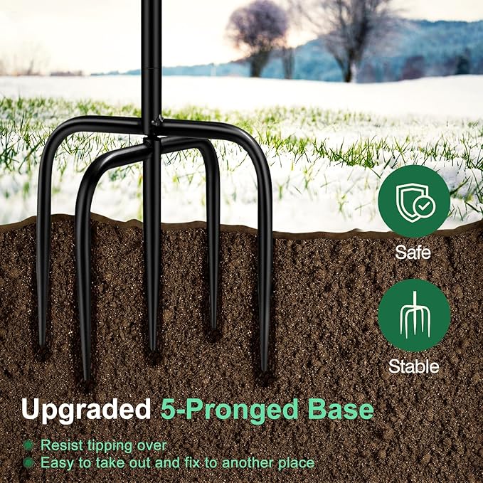 Daoeny Heated Bird Baths for Outdoors, Upgraded 100W Thermostatically Controlled Heated Bird Bath with 5-Prong Metal Base, Heated Bird Bath for Outside Winter Garden Patio Yard Lawn(Green)