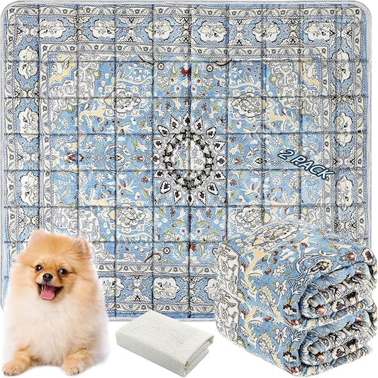 Washable Thickened Pee Pads for Dogs, 2 Pack (36"x42") Upgrade Reusable Puppy Pads with Non-Slip Rug, Super Absorbent Leakproof Puppy Training & Whelping Pads for Dogs, Doggie