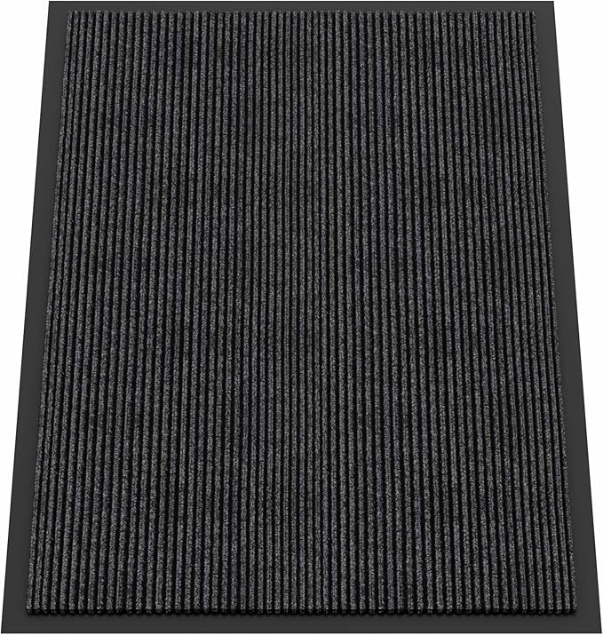 Indoor Outdoor Door Mat, 4’ x 3' Doormat for Entryway, Rubber Backing Non Slip Front Door Mat Outside Entrance, Super Absorbent Commercial Floor Mat for Home Office