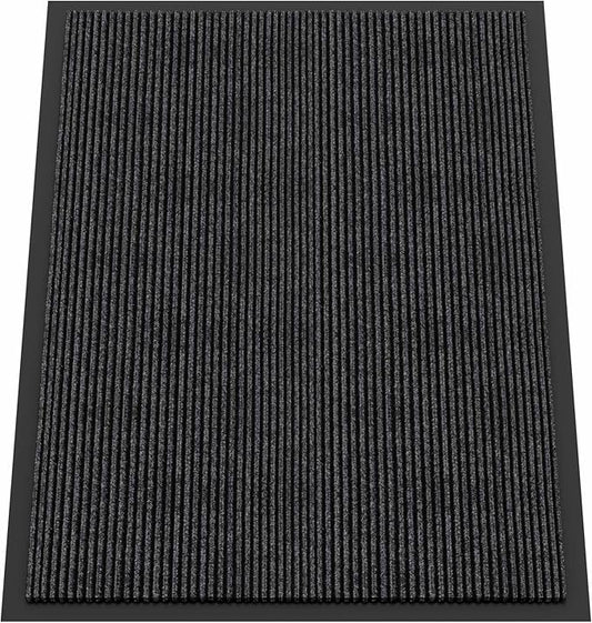 Indoor Outdoor Door Mat, 4’ x 3' Doormat for Entryway, Rubber Backing Non Slip Front Door Mat Outside Entrance, Super Absorbent Commercial Floor Mat for Home Office