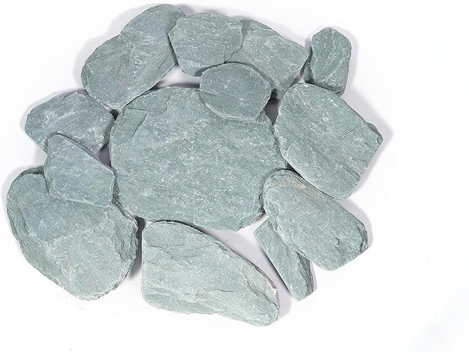 LANDEN River Slate Stone Natural Rocks(18lbs, 3~9 inches,13pcs) for Aquariums, paludariums, Terrariums, Reptile, and Amphibian Enclosures Decorative of Stream's Caves and Caverns