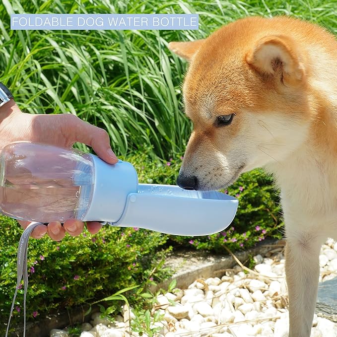 Foldable Dog Water Bottle, Portable Water Dispenser for Dog, Cat, Rabbit, Puppy and Small Animals, Dishwasher Safe Pet Accessories for Walking, Hiking, Travel
