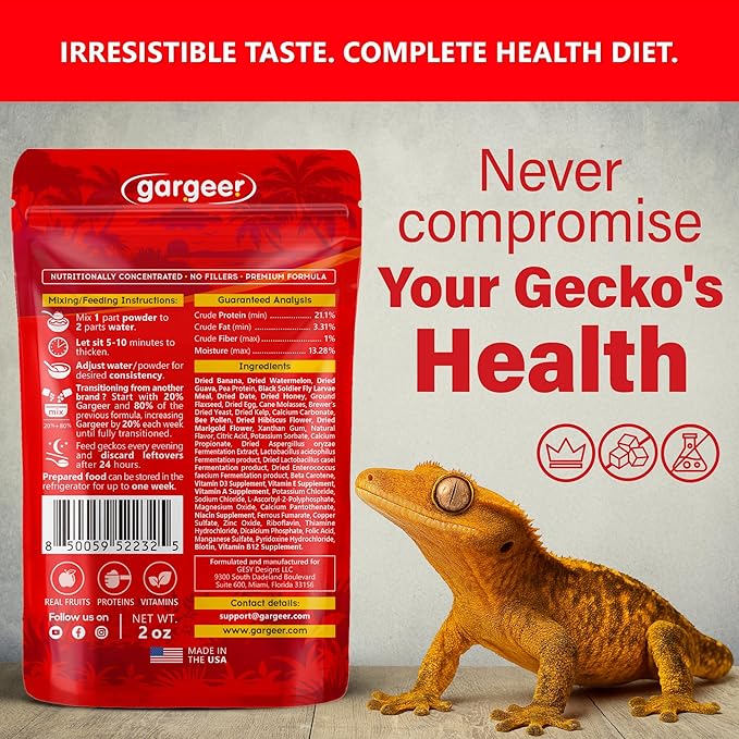 'Picky Geck' Watermelon Crush - Premium Crested Gecko Food | Hydration & Circulation Support with Bee Pollen & Coconut | No Fillers - Only Premium Ingredients | 2oz | Made in USA. Enjoy!