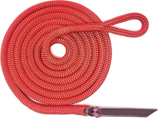 Double Braid Lead Rope with Eye Splice Loop, 12-14FT Lengths (Red, 14 ft.)