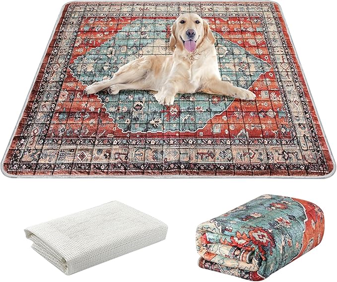 Extra Large Washable Pee Pads for Dogs (72"x72"), Upgrade Reusable Puppy Pads with Non-Slip Rug Pad, Super Thickening Absorbent Leakproof Dog Traning Pads Whelping Pad for Dogs, Doggie