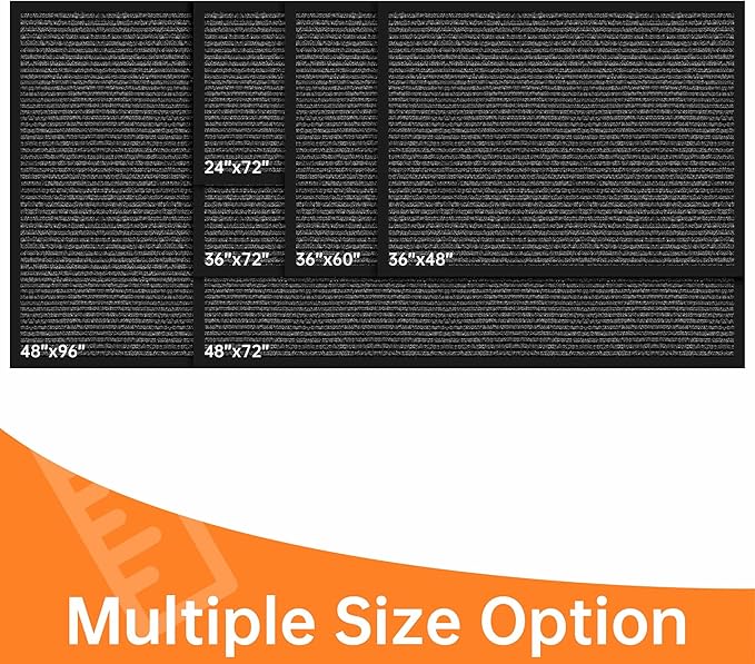 Indoor Outdoor Door Mat, 4’ x 3' Doormat for Entryway, Rubber Backing Non Slip Front Door Mat Outside Entrance, Super Absorbent Commercial Floor Mat for Home Office