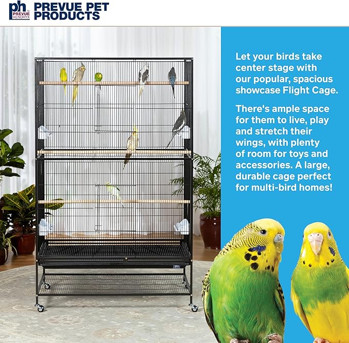 Prevue Hendryx F050 Pet Products Wrought Iron Flight Cage, X-Large, Hammertone Black