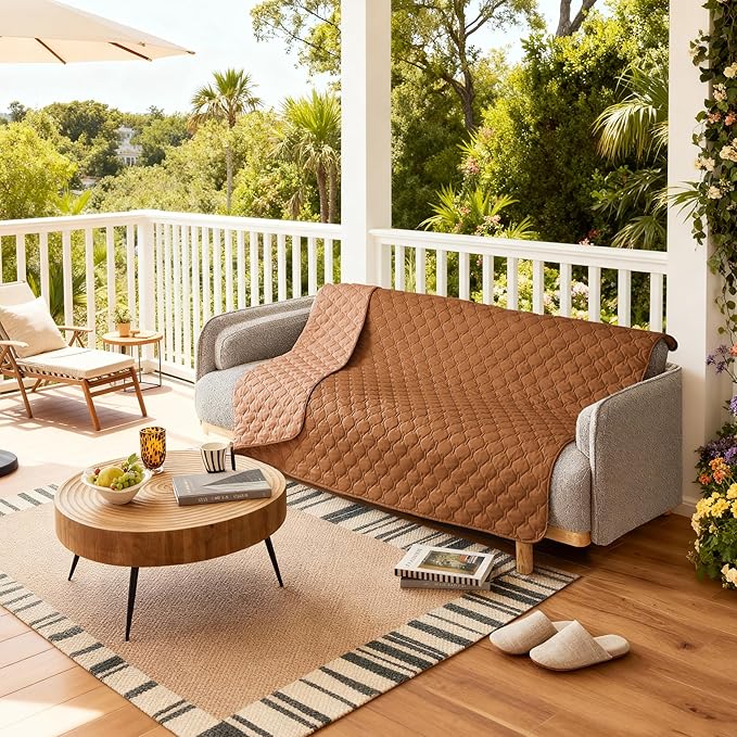 gogobunny 100% Double-Sided Waterproof Dog Bed Cover Pet Blanket Sofa Couch Furniture Protector for Puppy Large Dog Cat, Reversible (82x82 Inch (Pack of 1), Dark Pumpkin/Light Pumpkin)