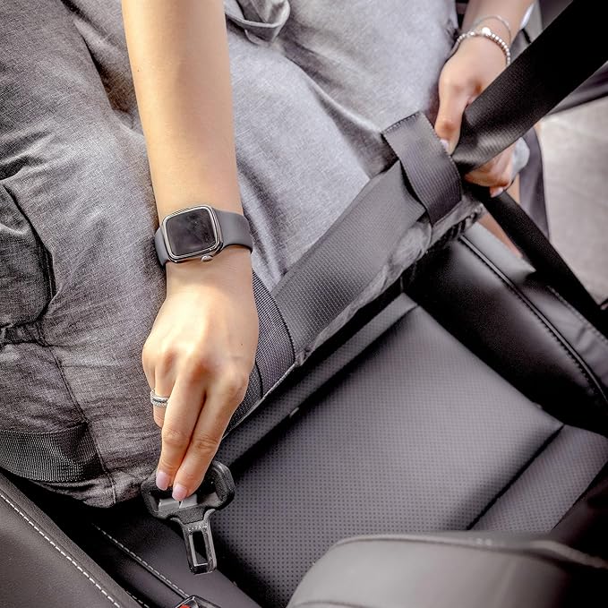 JACKO & CO - Premium Dog Car Seat v2 Booster Seat for Small & Medium Pets Under 25lbs - Machine Washable w Removable Cover, Water Resistant w Clip-On Leash for Front or Back Seat (Grey/Small (1-25lbs)