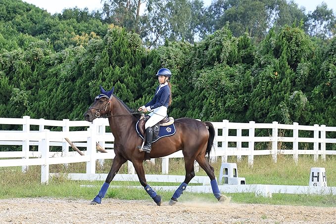 T TEKE Close Contact Saddle Pads,100% Cotton English Saddle Pads for Horses with Moisture-Wicking and Breathable Lining