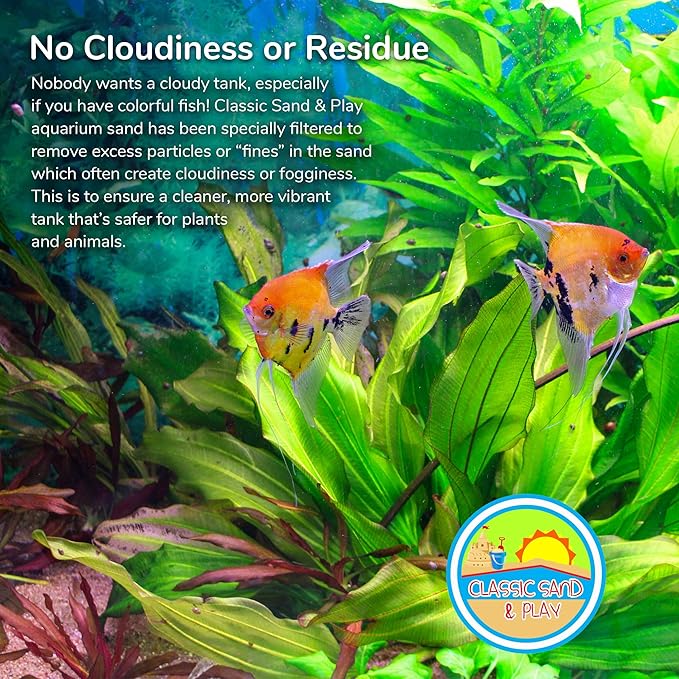 CLASSIC SAND & PLAY Natural Aquarium Sand for Freshwater and Saltwater Tanks, 40 lb. Bag, Improves Filter Life and Filtration Process, Pre-Washed Fine Sand, Purple