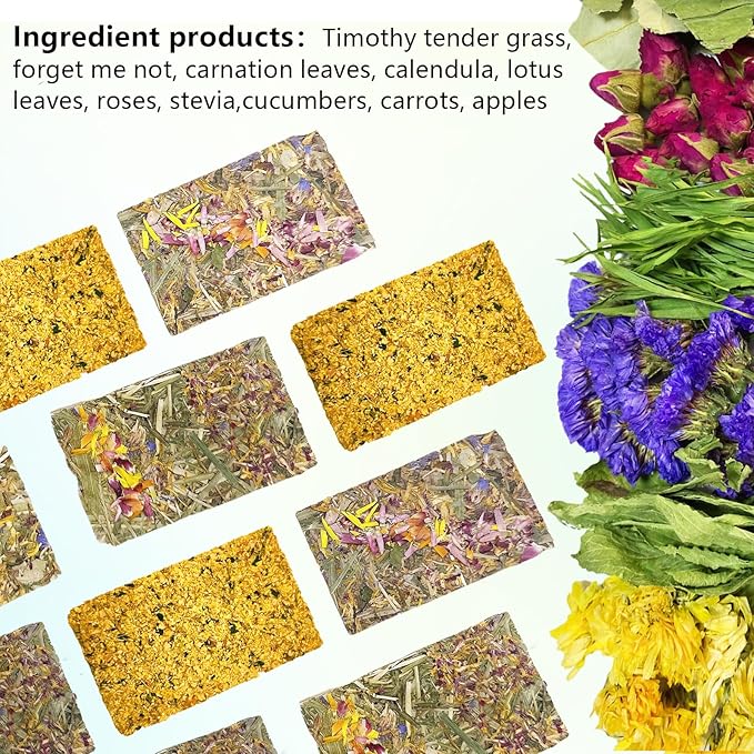 Hamiledyi Rabbit Chew Toys 24 Pieces Guinea Pig Chew Toys for Teeth Natural Grinding Teeth for Chinchilla Bunny Hamster Gerbil Rat Small Animals