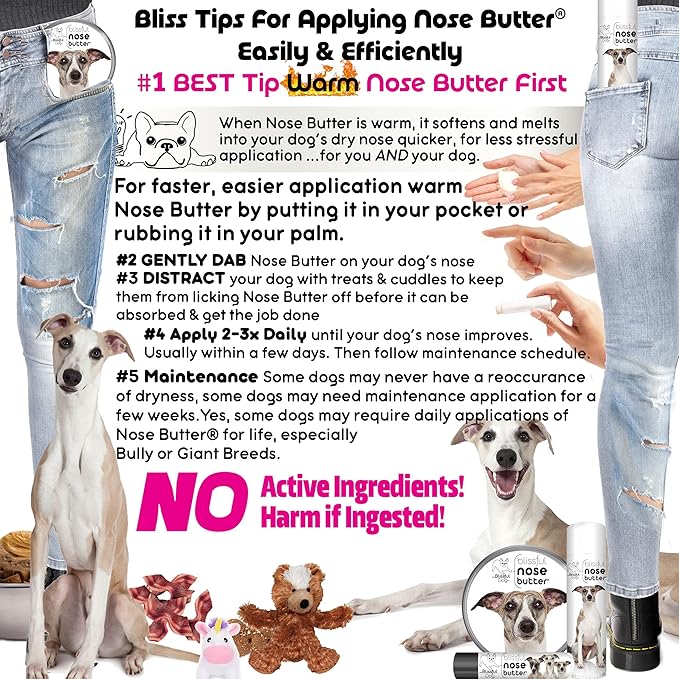 The Blissful Dog Whippet Unscented Nose Butter - Dog Nose Butter, 8 Ounce