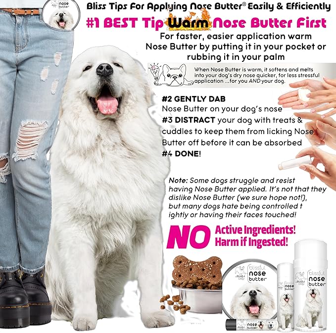 The Blissful Dog Great Pyrenees Unscented Nose Butter - Dog Nose Butter, 0.50 Ounce