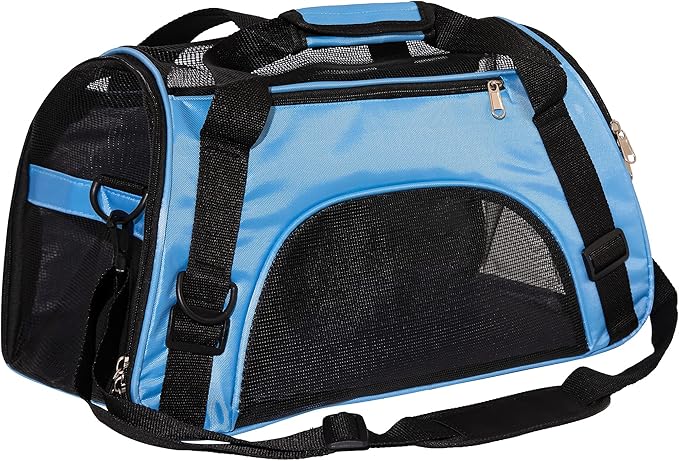 Pet Carrier Cat Cattier Soft-Sided Carriers for Small Medium Cats Dogs Puppies Pet Carrier Airline Approved Cat Dog Pet Travel Carrier (Medium, Blue)