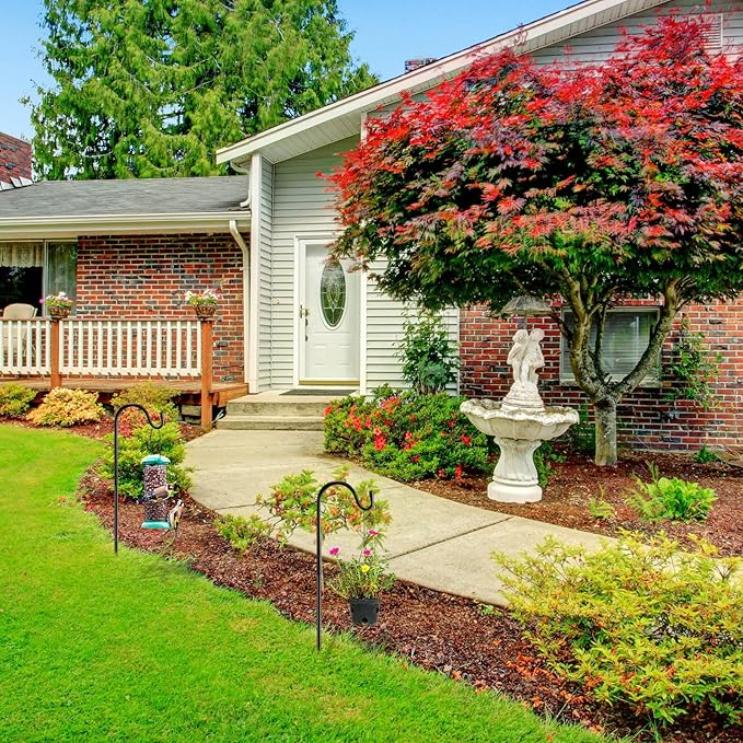 2 Pcs 45 Inch Shepherds Hook for Outdoor Adjustable Bird Feeder Pole Metal Steel Shepard Hooks for Hummingbird Stand Feeder Pole for Garden Plant, Lantern, Hanging Wedding Decor