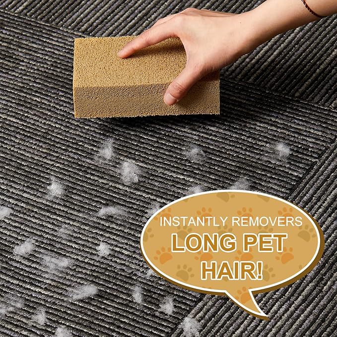 3 Pack Pet Hair Remover Sponge Cat and Dog Hair Sponge Rubber Pet Fur Lifter Removal Tool, Remove from Furniture, Carpet, Bedding, Clothing, 6.26 x 3.28 x 1.89 Inch