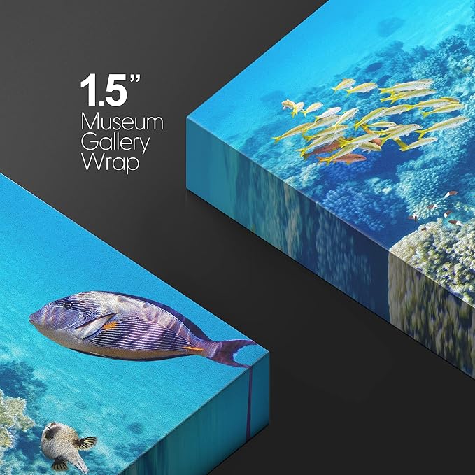wall26 Canvas Print Wall Art Tropical Underwater Ocean Sea Fish Reef Nature Animals Photography Realism Rustic Scenic Landscape Wilderness Earth Colorful for Living Room, Bedroom, Office - 16"x24"