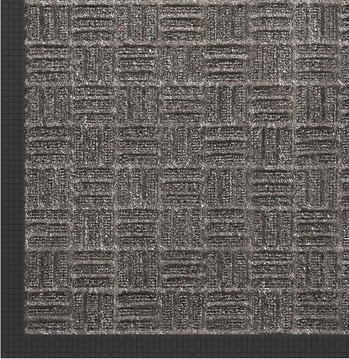 Indoor/Outdoor Hose-Wash Embossed Design Non-Slip Rubber 2x3 Modern Entryway Mat for Entryway, Patio, Backyard, Garage, 24" x 36", Black