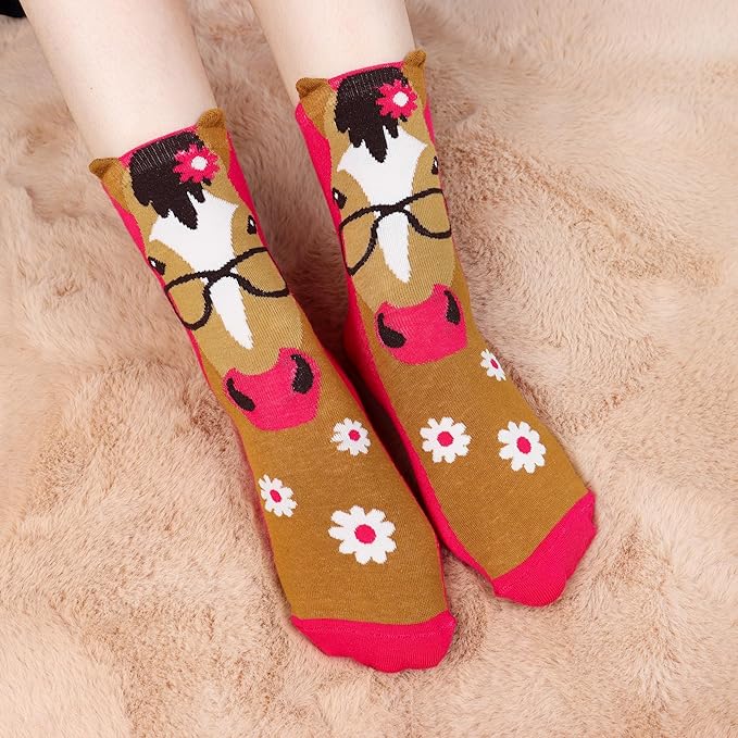 Jeasona Women's Cat Socks Cat Gifts Cute Animal Socks Dog Owl Gifts for Women