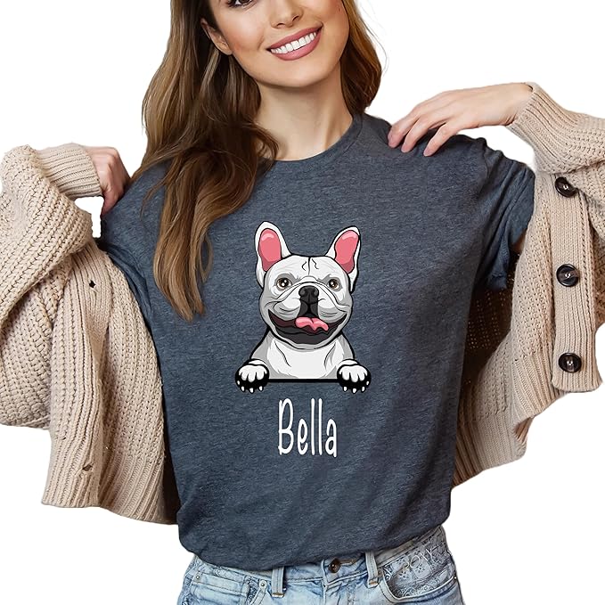 Custom Dog Mom Shirt for Women Pet Ears Sweatshirt with Name Unique Puppy Line Art Cute Dad Hoodie for DogDad Owner Lover