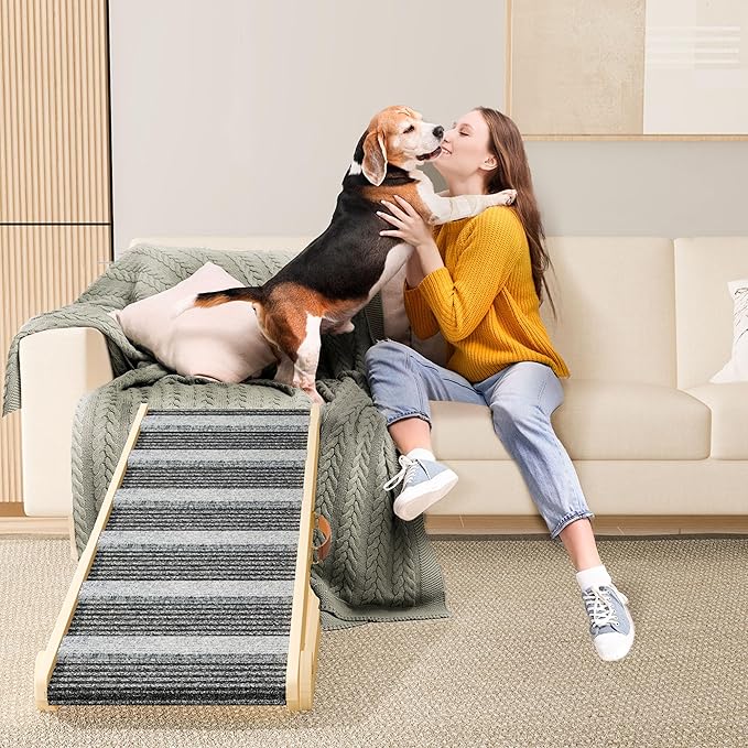 𝟮𝟬𝟮𝟱 𝐔𝐩𝐠𝐫𝐚𝐝𝐞𝐝 Dog Ramp, Portable Pet Ramp for Large Small Old Dogs Cats with 7 Adjustable Heights 11" to 26.6", Non-Slip High Traction Ramp for High Bed, Couch, Hold up to 200 LBS
