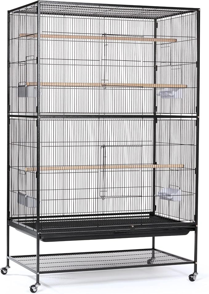 Prevue Hendryx F050 Pet Products Wrought Iron Flight Cage, X-Large, Hammertone Black