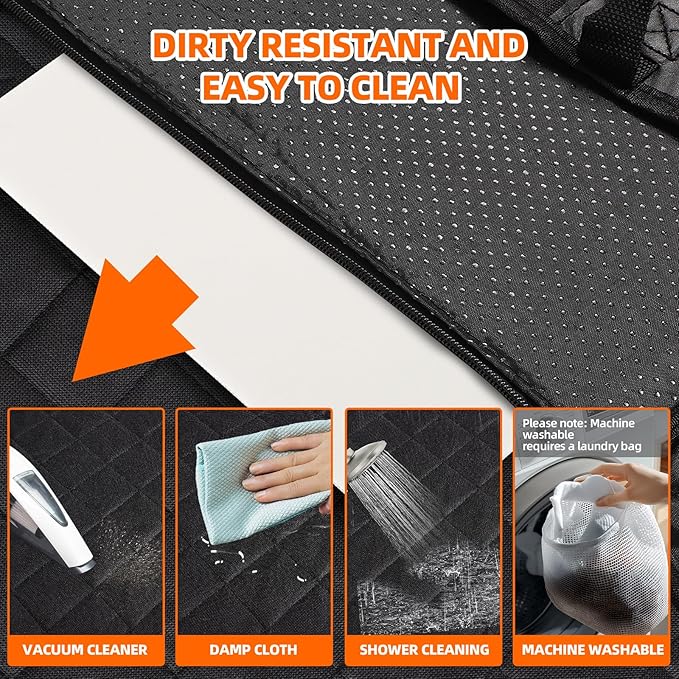 FAHKNS Upgraded Thickened Back Seat Extender for Dogs-Large Space,Waterproof Dog Car Seat Cover Holds 400lbs,Strong Durable, Universal Size Fits for Cars, Trucks & SUVs