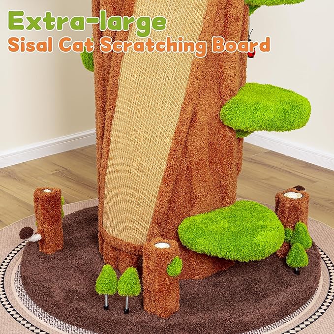 Luxury Cat Tree Tower for Indoor Cats,88.6" Tall Cat Tree,Multi-Level Furniture Activity Center with Scratching Posts Stand House Condo Funny Toys Kittens Pet Play House