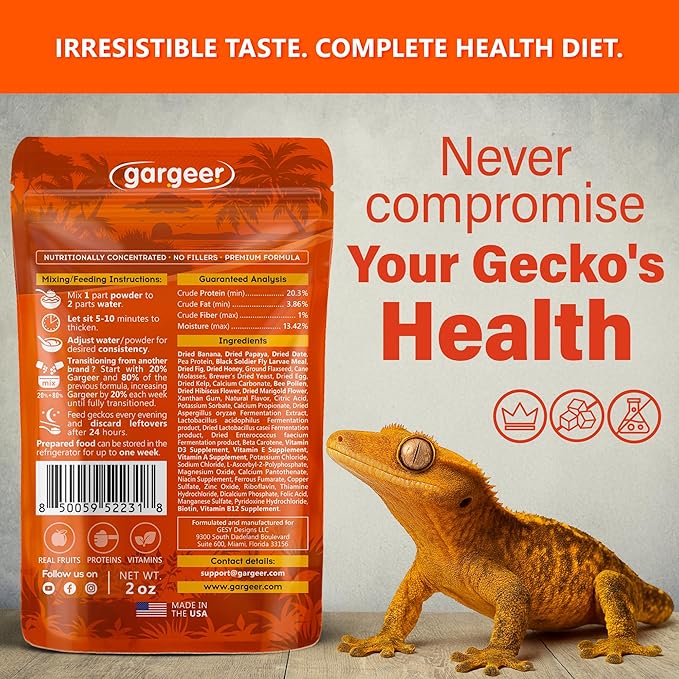 'Picky Geck' Energy Nectar - Premium Crested Gecko Food | Calcium-Rich Fruit Formula for Bone Strength & Energy Support | No Fillers - Only Premium Ingredients | 2oz | Made in USA