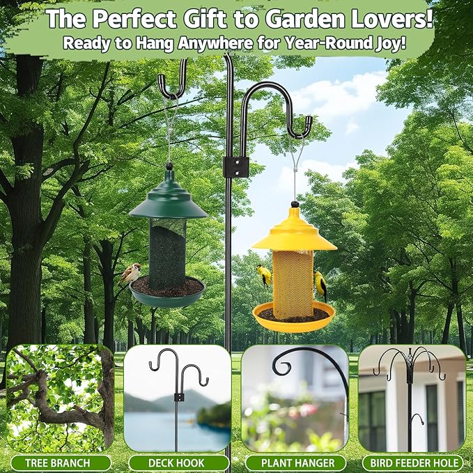 Finch Feeder - All-Metal Squirrel Proof Thistle Nyjer Seed Bird Feeder for Outdoors, 2.5LB Capacity, Powder-Coated Rust Resistant Mesh Design for Goldfinches & Small Birds Yellow