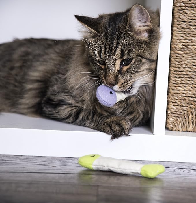 SmartyKat (3 Count) Fish Flop Crinkle Catnip Cat Toys - Multi Color, 3 Count