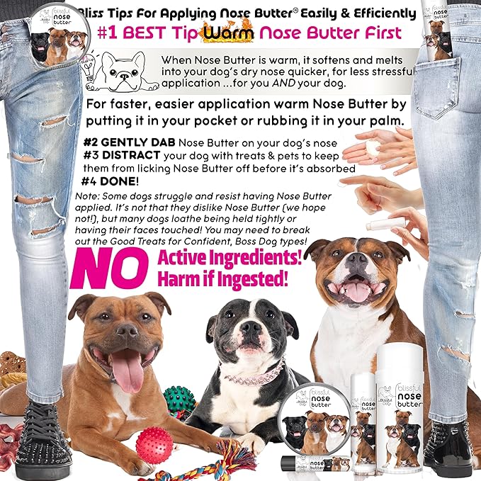 The Blissful Dog Staffordshire Pitbull Terrier Unscented Nose Butter - Dog Nose Butter, 0.50 Ounce