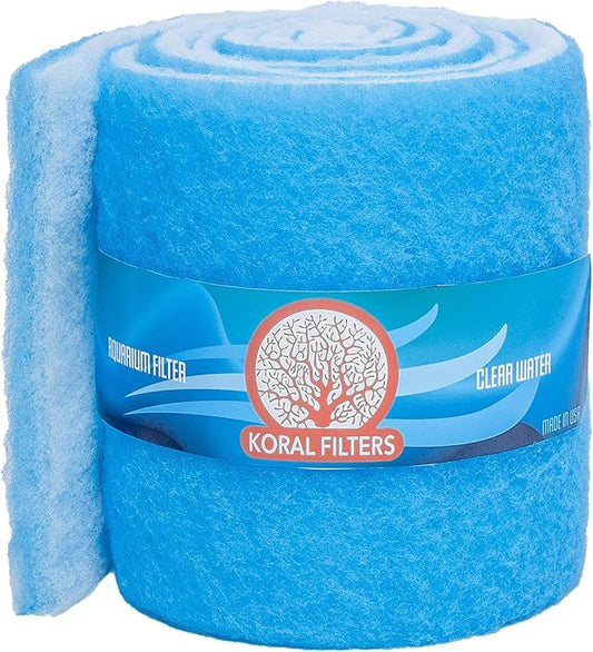 Premium Aquarium Filter Media Pad - Cut-to-Fit Roll, Fresh and Saltwater Safe, Blue & Dye-Free Options, Made in USA (Blue Bonded, 12"x120" (10 ft) x0.75)