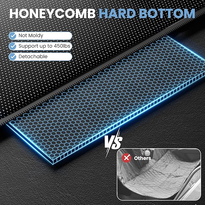 Dog Car Seat Cover for Back Seat, Hard Bottom Back Seat Extender for Dogs, Waterproof Dog Hammock for Truck Support to 400lbs, Car Seat Protector for Cars, Trucks, SUV, Jeep (Universal-PU-Orange)