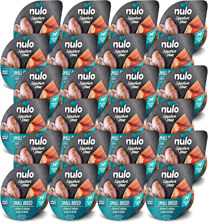 Nulo Small Breed Dog Signature Stew Chicken & Salmon in Broth, 24 x 2.8 oz Cup