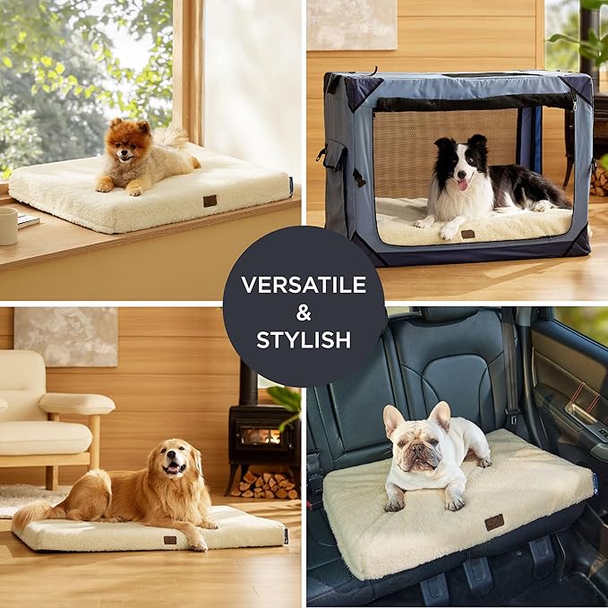 Bedsure Self Warming Dog Bed for Medium Dogs - Orthopedic Waterproof Puppy Beds with Removable Washable Cover, Egg Crate Foam Pet Mat, Suitable for Pet Up to 35 lbs