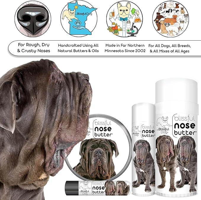 The Blissful Dog Neapolitan Mastiff Unscented Nose Butter - Dog Nose Butter, 2 Ounce