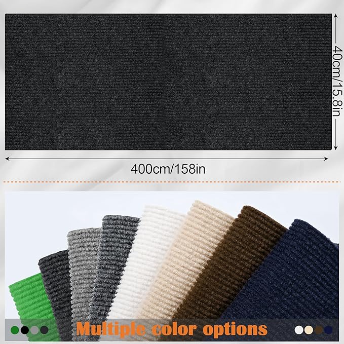 Cat Scratch Furniture Protector - 158" x 17" Trimmable Self-Adhesive Cats Claws Scratch Pads, DIY Cat Climbing Couch Protector for Scratch Post Cat Tree Replacement Indoor (Black)