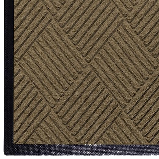 WaterHog Diamond | Commercial-Grade Entrance Mat with Rubber Border – Indoor/Outdoor, Quick Drying, Stain Resistant Door Mat (Camel, 4' x 6')