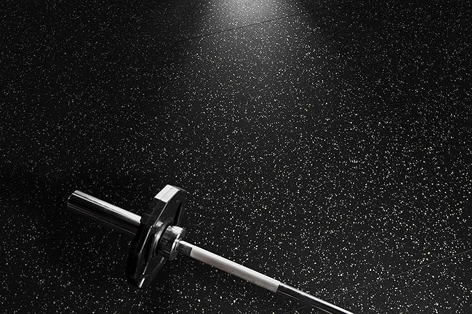 Playsafer Genaflex Rubber Gym Floor Mat, Heavy Duty Commercial Protective Gym Flooring Roll - 8mm Thick (Black, 4' X 4')